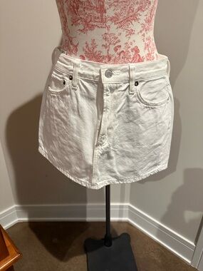 Agolde White Denim Skirt